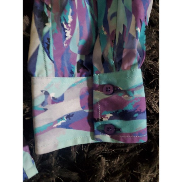 Royal Highness Equestrian 3X Long Sleeve Watercolor Abstract Button Down Shirt - Picture 6 of 7